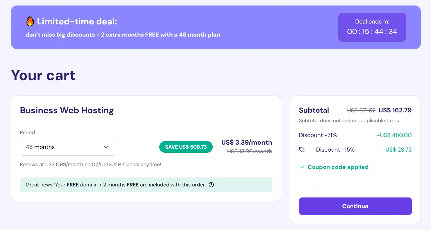 Hostinger Cart Hostinger Coupon